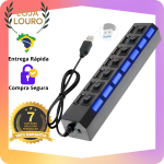 Hub Usb 2.0 7 Portas Pen Drive